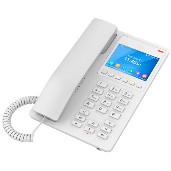 GHP630, Teléfono Hotelero IP Blanco, LCD Color 3.5", 2 SIP 2 líneas, G