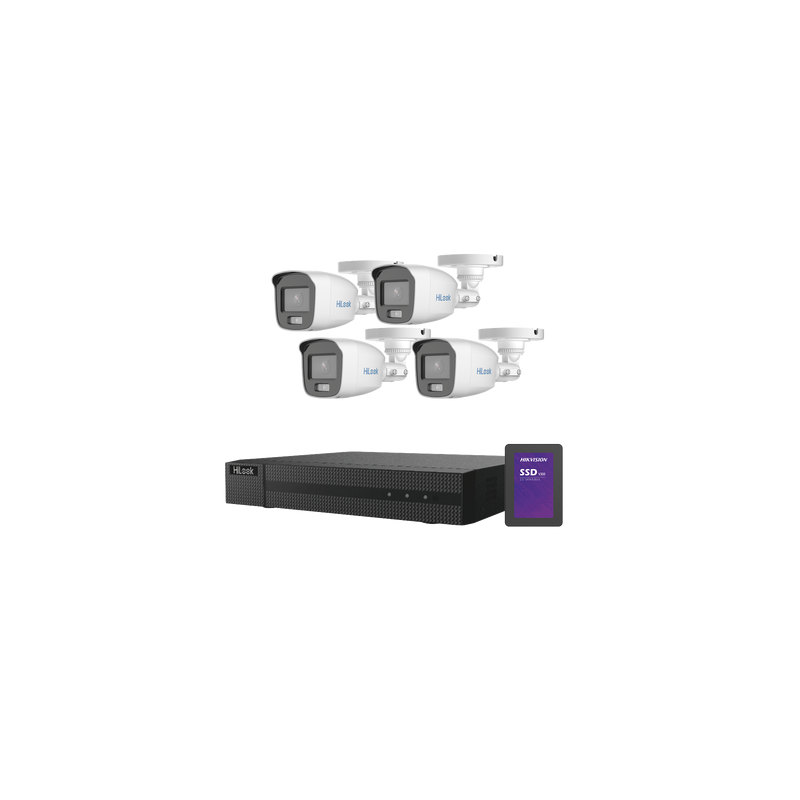Kit TurboHD 1080p + SSD 1 TB / DVR 4 Canales / 4 Cámaras Bala ColorVu