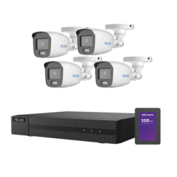 Kit TurboHD 1080p + SSD 1 TB / DVR 4 Canales / 4 Cámaras Bala ColorVu
