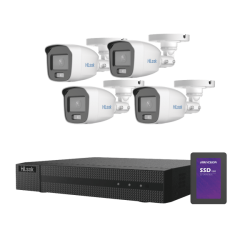 Kit TurboHD 1080p + SSD 1 TB / DVR 4 Canales / 4 Cámaras Bala ColorVu
