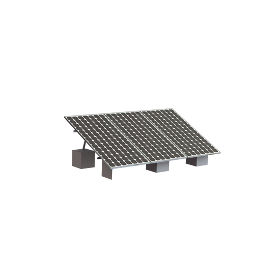 Montaje para 3 Panel Solar, Riel "8" de 4050mm para Módulos con Espeso