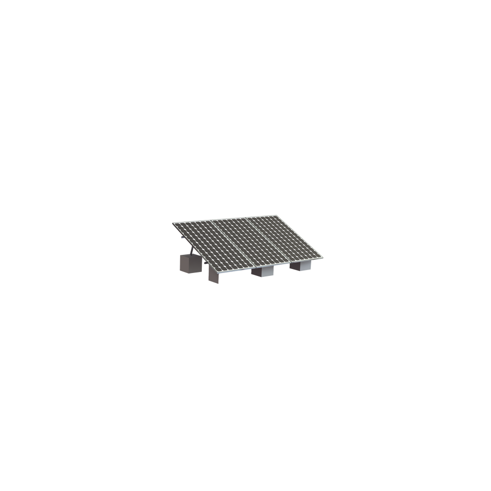 Montaje para 3 Panel Solar, Riel "8" de 4050mm para Módulos con Espeso