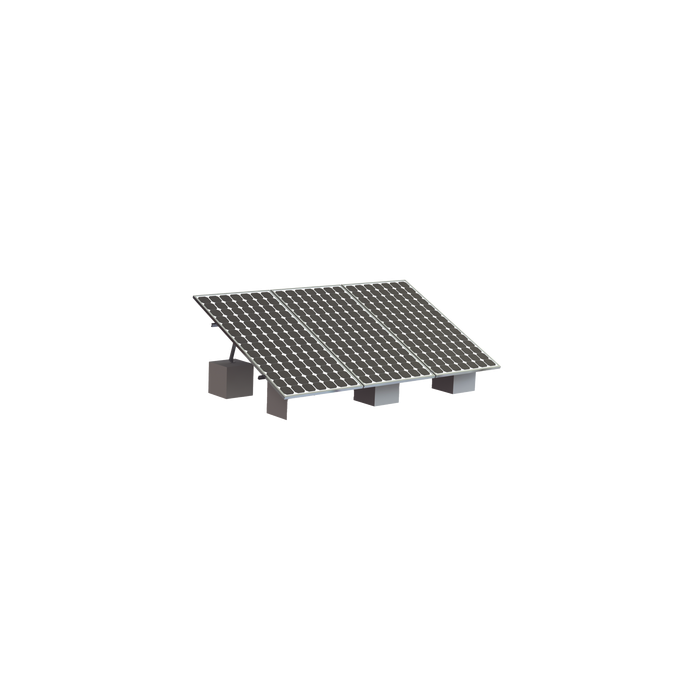 Montaje para 3 Panel Solar, Riel "8" de 4050mm para Módulos con Espeso