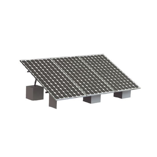 Montaje para 3 Panel Solar, Riel "8" de 4050mm para Módulos con Espeso