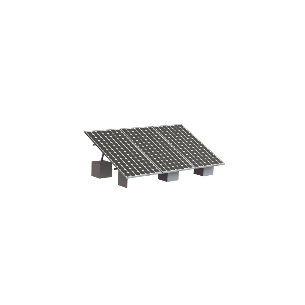 Montaje para 3 Panel Solar, Riel "8" de 4050mm para Módulos con Espeso