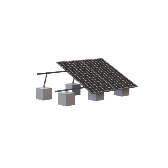 Montaje para 3 Panel Solar, Riel "8" de 4050mm para Módulos con Espeso