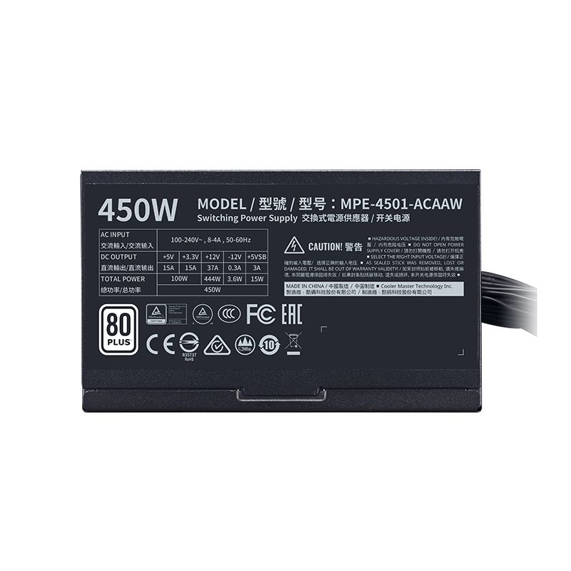 FUENTE DE PODER COOLER MASTER MWE 450 WHITE MPE-4501-ACAAW-US