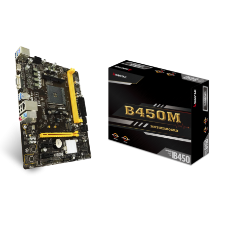 TARJETA MADRE BIOSTAR B450MH DDR4 HDMI PCIE M.2 SATA AMD RYZEN AM4