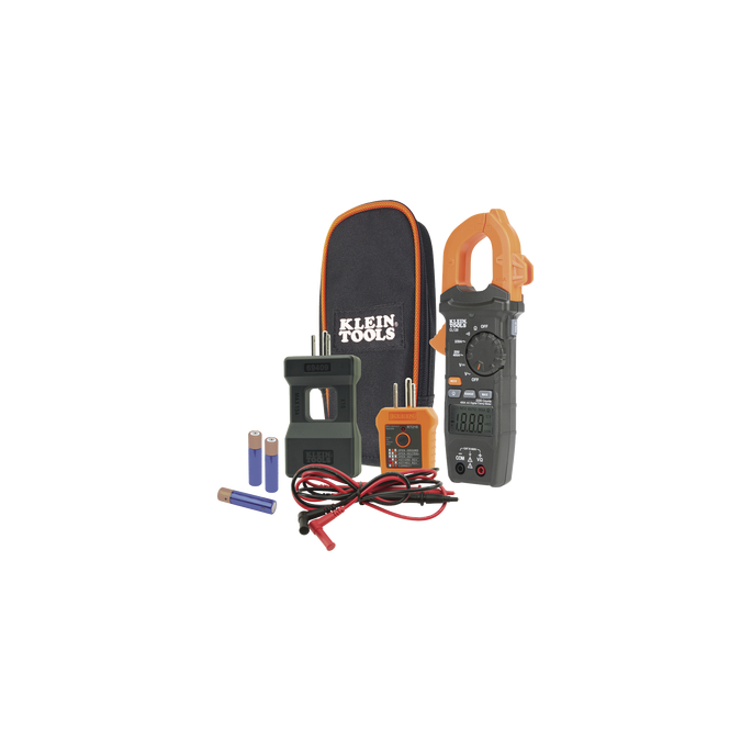 Kit de Amperímetro de Gancho (400A CA) con Probador de Fase y Divisor