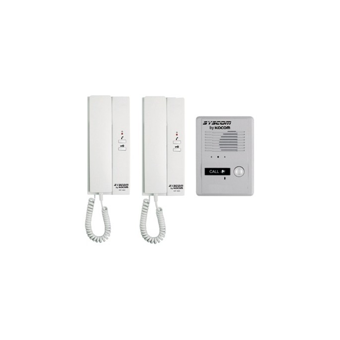 Kit de Audio Portero con 2 Auriculares y Frente de Calle