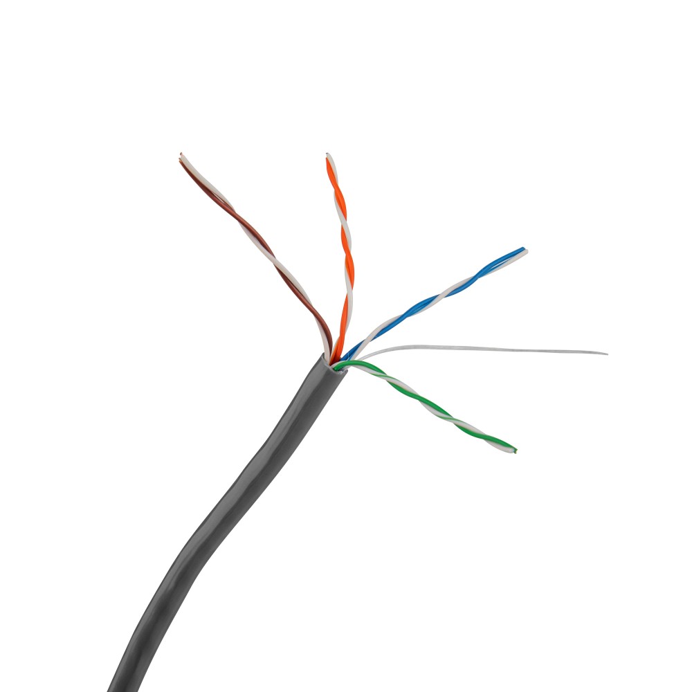 BOBINA DE CABLE UTP QIAN QHR-CAT5E CAT5E GRIS24 AWG INTERIOR