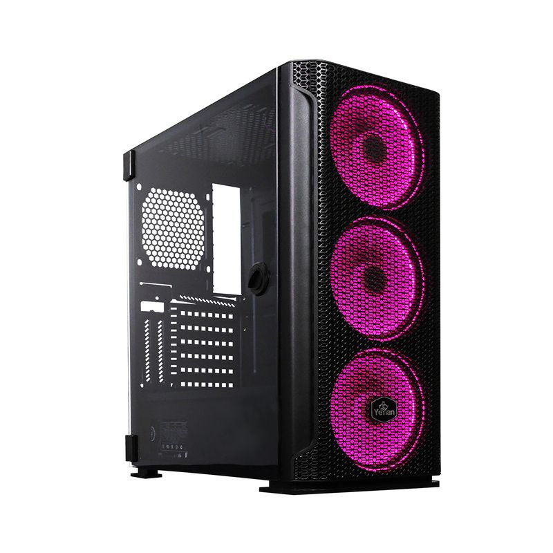 GABINETE YEYIAN YGH-49703 HOLLOW 2500 ATX,C/T 3VEN ARGB/MESH/USB/NEGRO