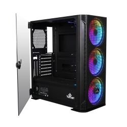 GABINETE YEYIAN YGH-49703 HOLLOW 2500 ATX,C/T 3VEN ARGB/MESH/USB/NEGRO