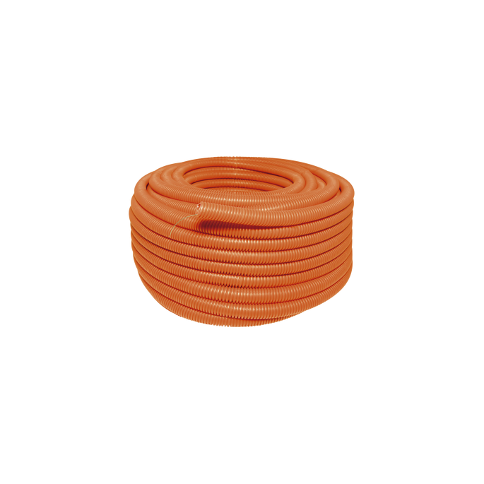 Manguera Poliducto Corrugado Flexible Naranja Reforzado de 1/2" x 100