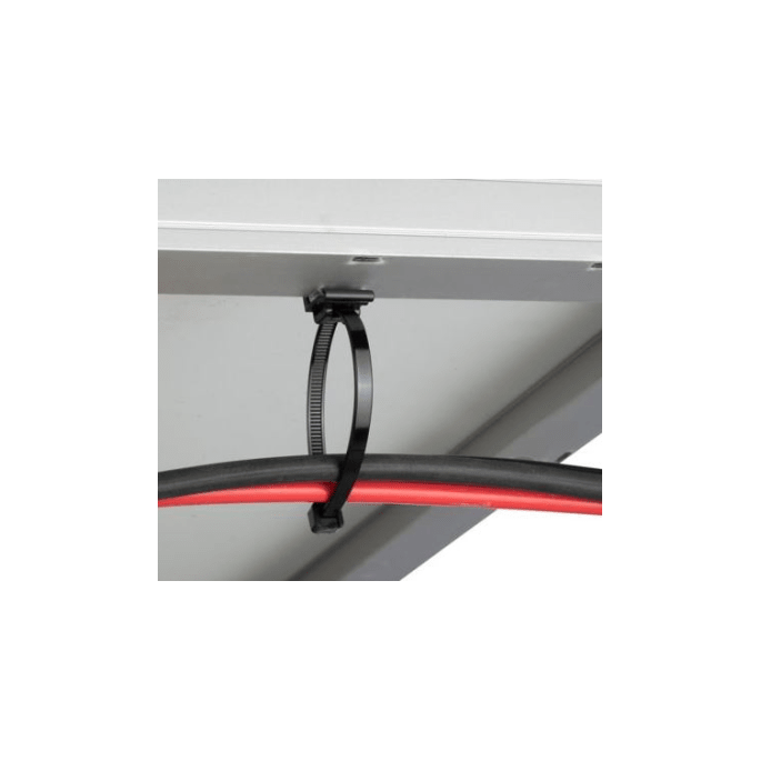 Cincho de Nylon 6.6 Solar Clip, 188mm largo x 14mm ancho, Color Negro,