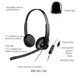 EPIC 501-R, Diadema UC, control llamada, mute y vol, 3.5mm y USB, Roja