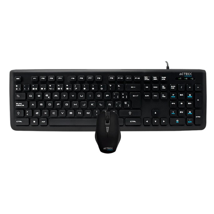 KIT ACTECK TECLADO ALAMBRICO SLIM / MOUSE ALAMBRICO KT400 AC-922838