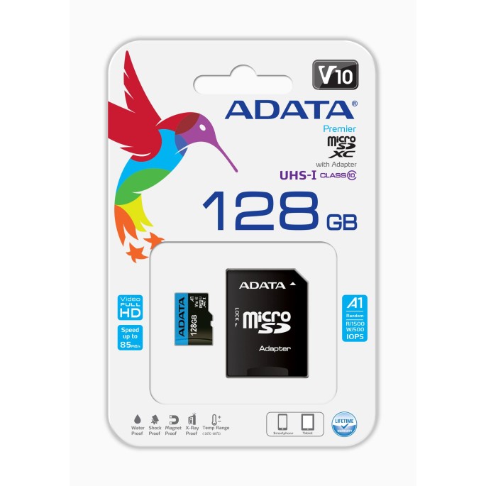 MEMORIA MICRO SDXC ADATA 128GB UHS-I CL10 A1 (AUSDX128GUICL10A1-RA1)