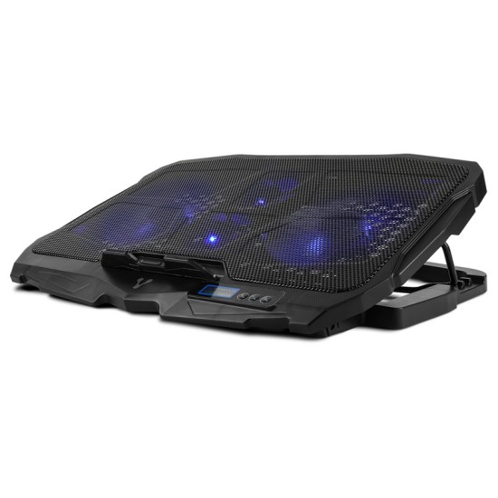 BASE ENFRIADORA VORAGO CP-301 LAPTOP 17" 5 POS LED 4 VENTILADORES