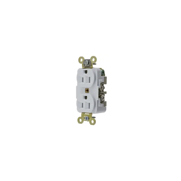 Contacto Dúplex 15 A 125 V 2 Polos, 3 Hilos Color Blanco (Nema 5-15R).