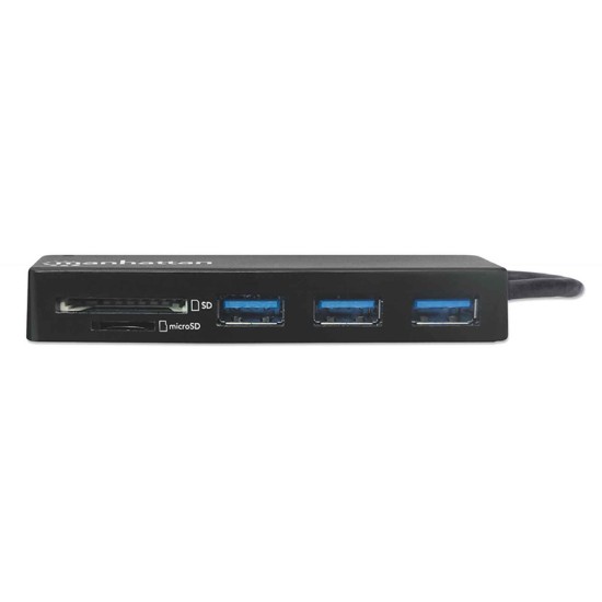 HUB MANHATTAN USB-C 3.2 GEN 1 DE 3 PTOS A + LECTOR DE TARJETAS 164948