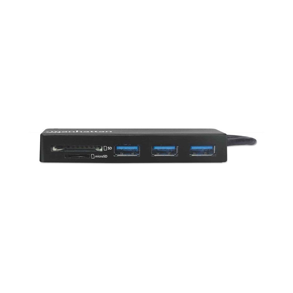 HUB MANHATTAN USB-C 3.2 GEN 1 DE 3 PTOS A + LECTOR DE TARJETAS 164948