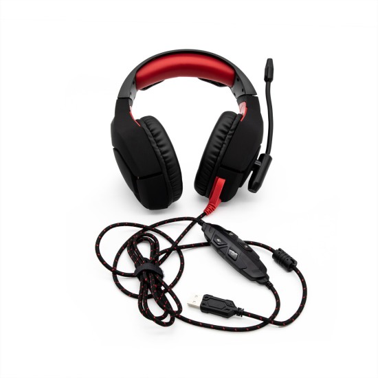 DIADEMA GAMER YEYIAN YDW-33402 WICKED S3000 NEGRO C/ROJO, USB, C/MIC