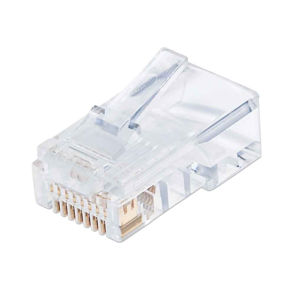 PLUG INTELLINET RJ45 CAT5E SOLIDO UTP PRO 100PZA 50 MICRAS ORO 790512