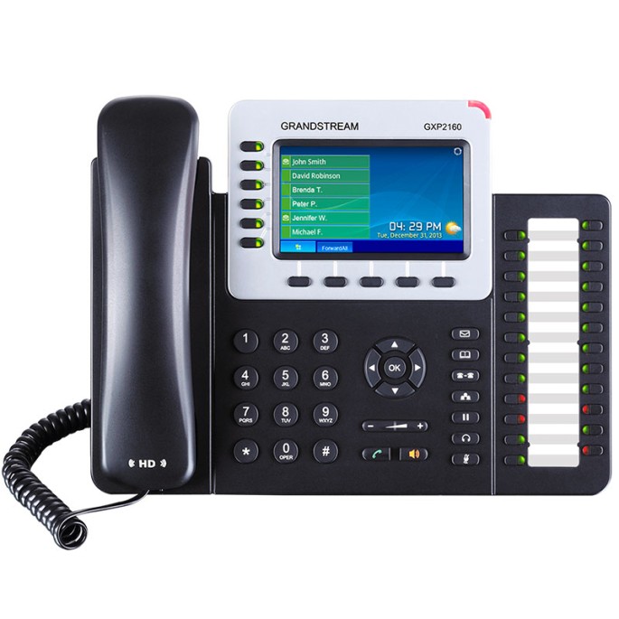GXP2160, Teléfono IP HD, 6 SIP/Líneas, PoE, 24 Teclas BLF, GigaEth, Bl