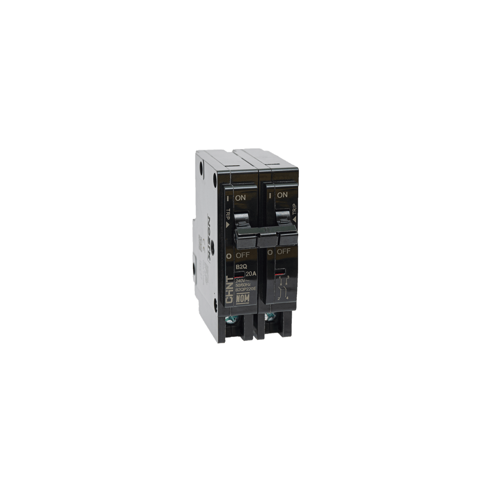 Interruptor Termomagnético Enchufable, Serie: B2Q, 2P, 20A, 240V (SKU: