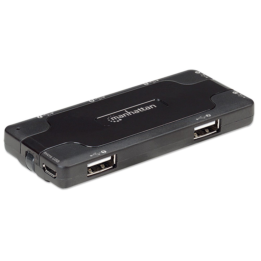 HUB MANHATTAN USB V2.0 7 PTOS NEGRO SIN FUENTE 161169