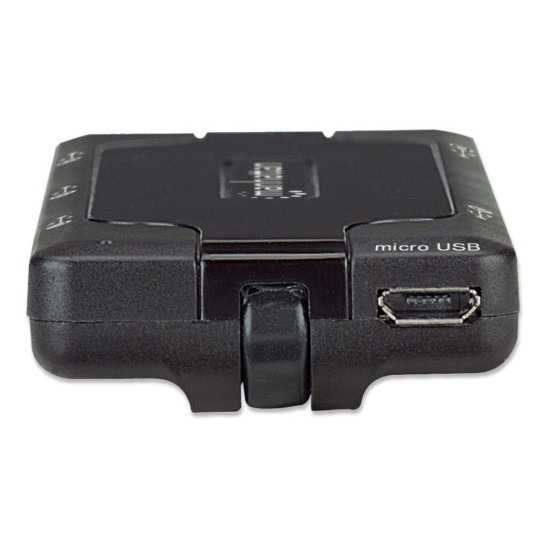 HUB MANHATTAN USB V2.0 7 PTOS NEGRO SIN FUENTE 161169