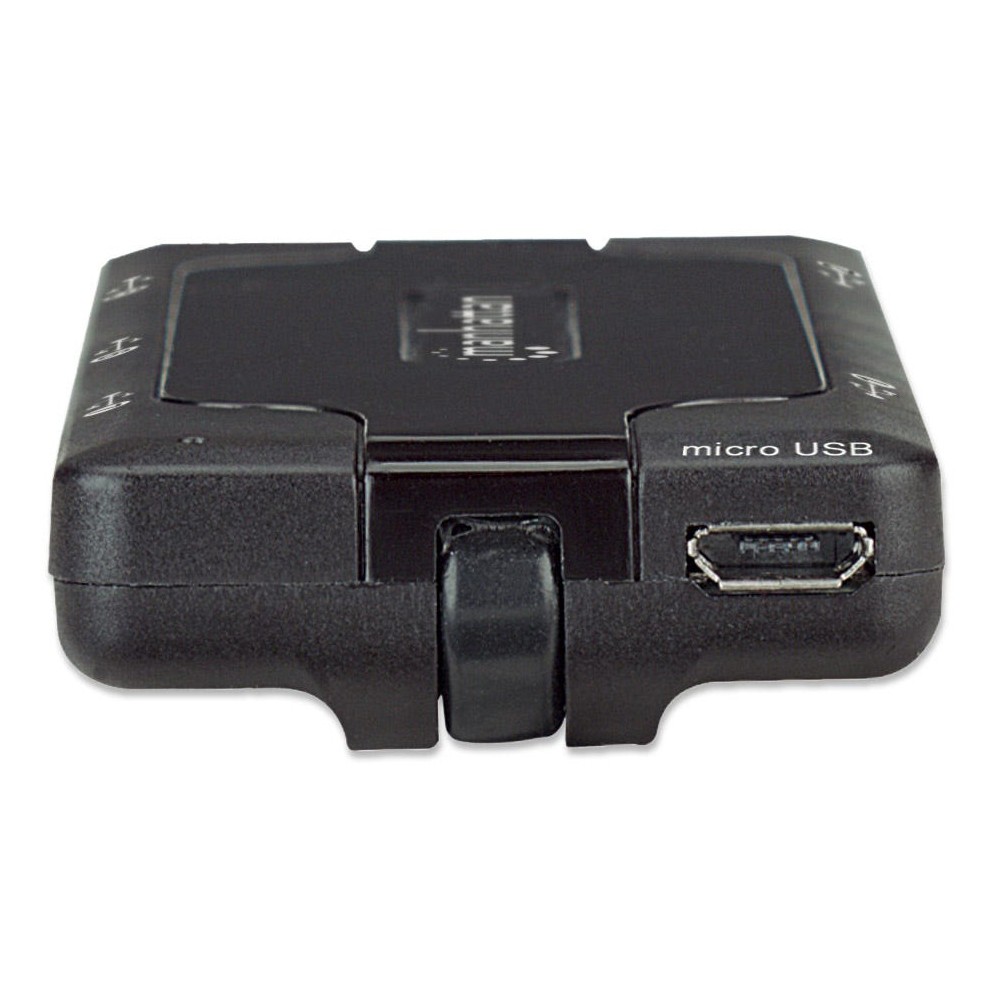 HUB MANHATTAN USB V2.0 7 PTOS NEGRO SIN FUENTE 161169