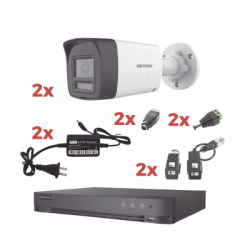Kit Audio Bidireccional TurboHD 1080p / DVR 4 Canales / 2 Cámaras Bala