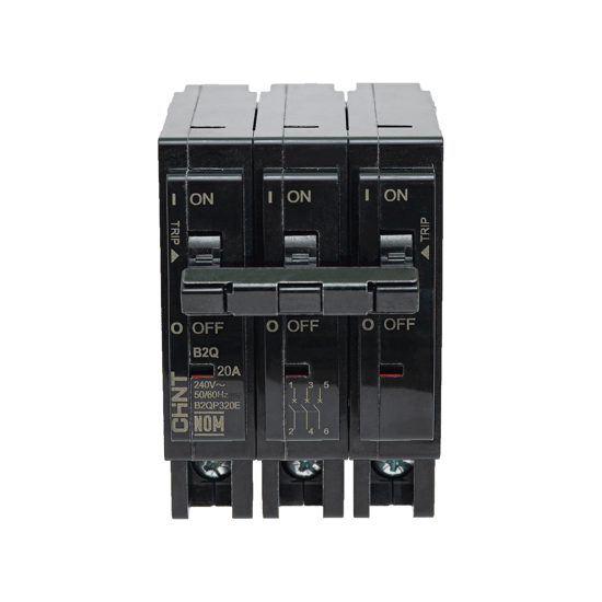 MCB - Interruptor Termomagnético Enchufable, Serie: B2Q, 3P, 15A, 240V
