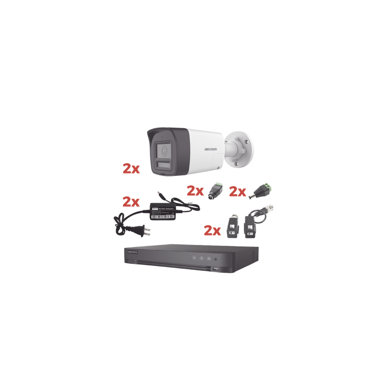 Kit Audio Bidireccional TurboHD 1080p / DVR 4 Canales / 2 Cámaras Bala