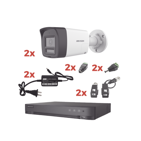 Kit Audio Bidireccional TurboHD 1080p / DVR 4 Canales / 2 Cámaras Bala