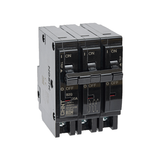 MCB - Interruptor Termomagnético Enchufable, Serie: B2Q, 3P, 15A, 240V