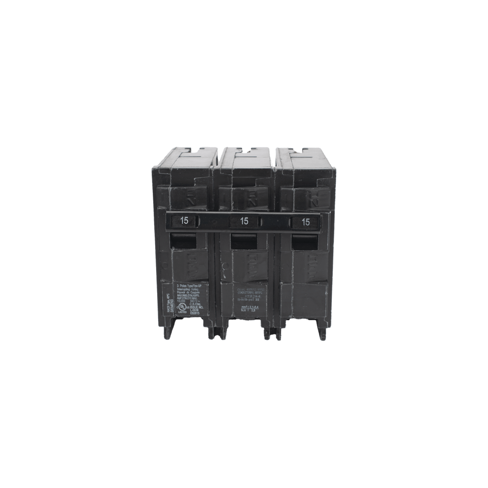 Interruptor automático enchufable tipo QP 3 polos, 15 amp