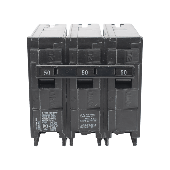 Interruptor automático enchufable tipo QP 3 polos, 50 amp