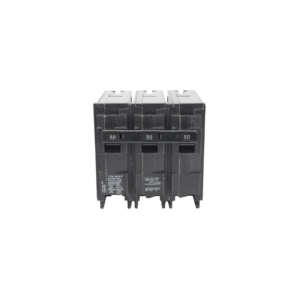 Interruptor automático enchufable tipo QP 3 polos, 50 amp