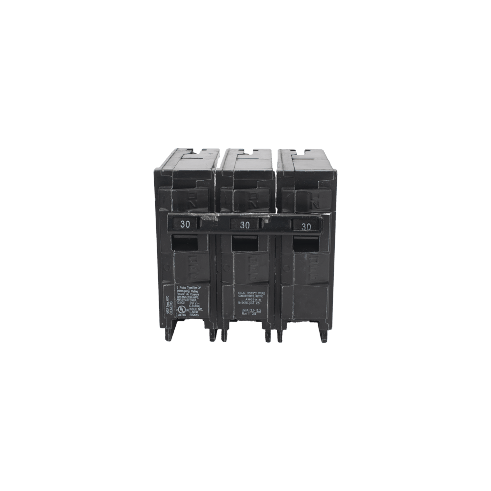 Interruptor automático enchufable tipo QP 3 polos, 30 amp