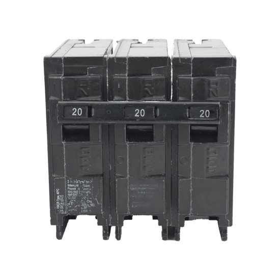 Interruptor automático enchufable tipo QP 3 polos, 20 amp