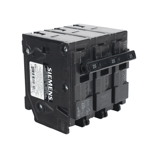 Interruptor automático enchufable tipo QP 3 polos, 20 amp