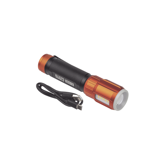 Linterna LED Portátil Recargable 500 Lúmenes con Luz Frontal y Lateral