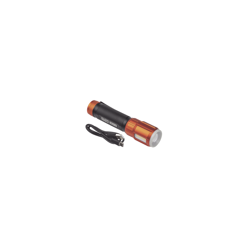 Linterna LED Portátil Recargable 500 Lúmenes con Luz Frontal y Lateral