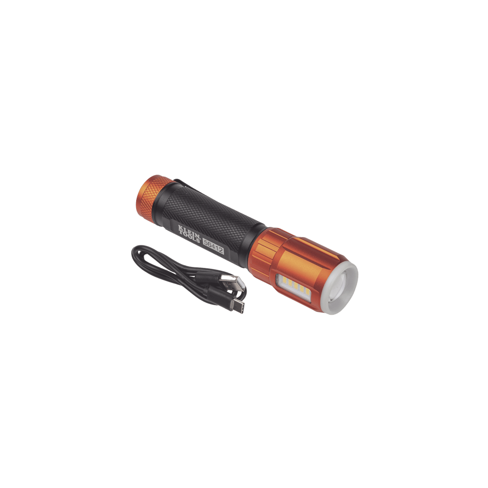 Linterna LED Portátil Recargable 500 Lúmenes con Luz Frontal y Lateral