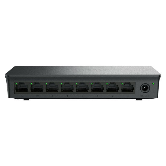 GWN7711, Switch Administrable capa 2-lite, 8 x GigaEth, gabinete plást
