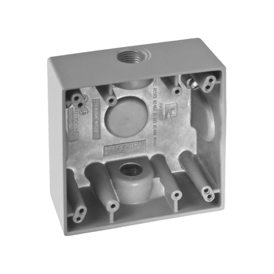 Caja Cuadra de 3/4" a Prueba de Intemperie/ Cuenta con 2 salidas / Con