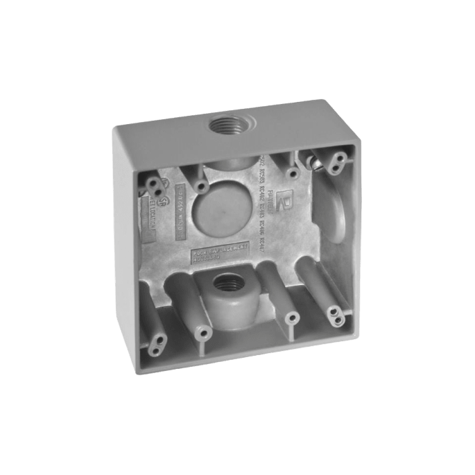 Caja Cuadra de 3/4" a Prueba de Intemperie/ Cuenta con 2 salidas / Con